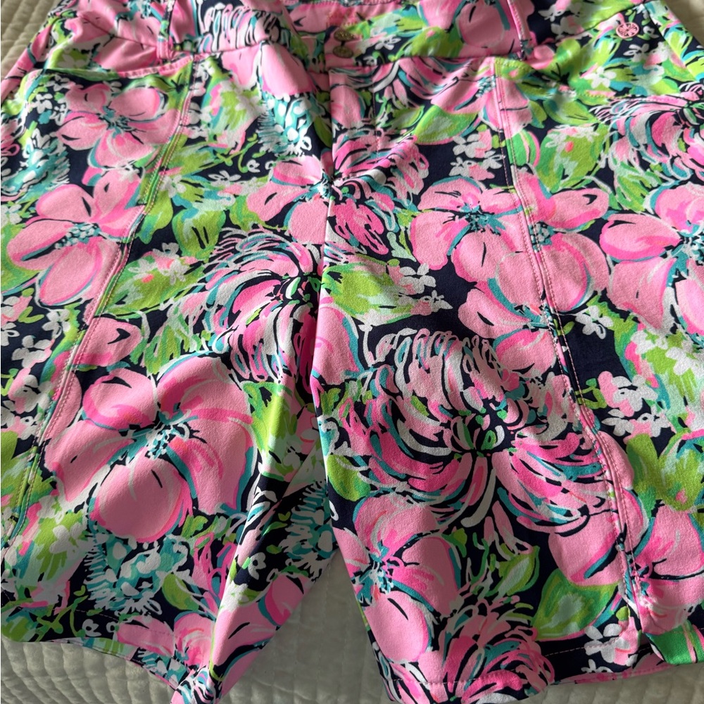 Lilly Pulitzer Floral Pink and Green Shorts